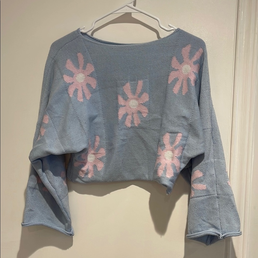 Missoni for Target Blue Gray Cropped Oversized Hoodie